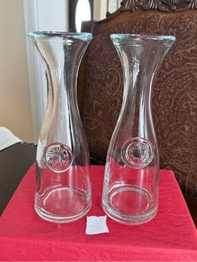 2 Vintage Misura Roma 1 Litre Glass Wine/Water Carafes / Decanters Italy #2